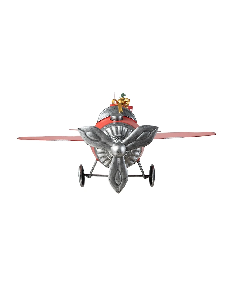 Glitzhome 14 L Christmas Metal Airplane with Gifts Table Decor