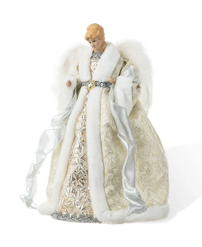 Glitzhome 16 H Polyvinyl chloride Christmas Elegant Angel Tree Top