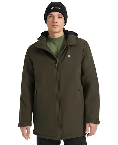 Champion Men's Performance Hooded, Faux Sherpa-Lined Peacoat Jacket