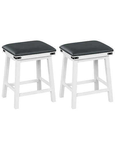 Slickblue Set of 2 Dining Bar Stool with Acacia Wood Frame