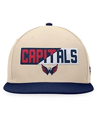 Fanatics Men's Cream/Navy Washington Capitals Goalaso Snapback Hat
