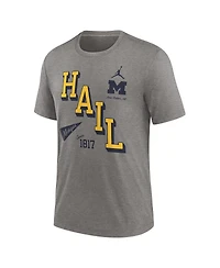 Jordan Men's Heather Gray Michigan Wolverines Blitz Roll Call Tri-Blend T-Shirt