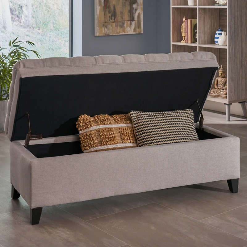 Streamdale Furniture Juliana Light Gray Storage Ottoman for Living Room (50" D x 20.5" W x 18.3" H)