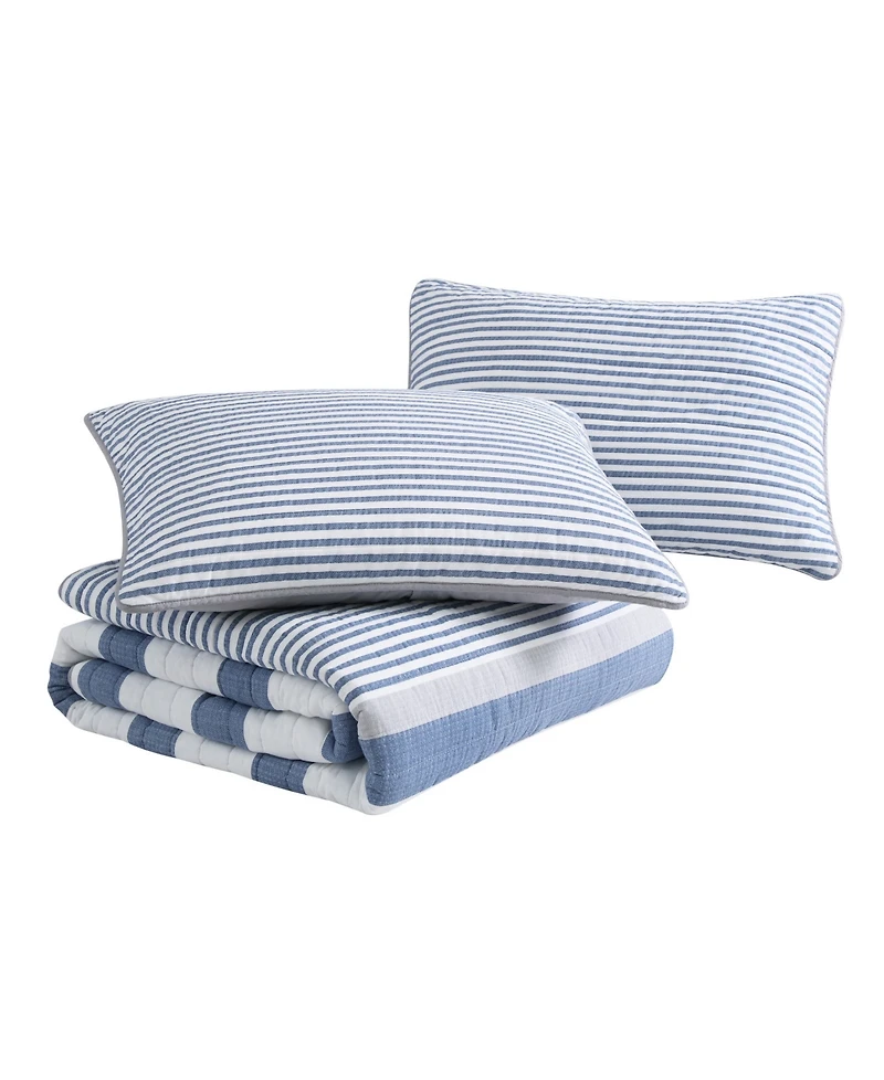 Nautica Fairwater Reversible 3 Piece Quilt Set, Full/Queen