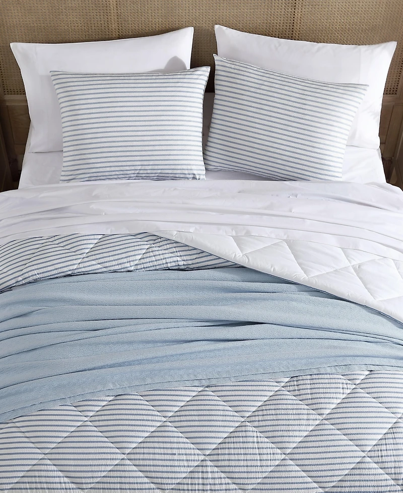 Closeout! Nautica Windsor Seersucker 3 Piece Comforter Set, King