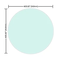 Streamdale Furniture 36 Inch Round Tempered Glass Table Top Clear Glass 3/8 Inch Thick Beveled Polished Edge