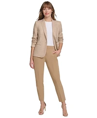 Tommy Hilfiger Women's Check-Print Long-Sleeve Blazer