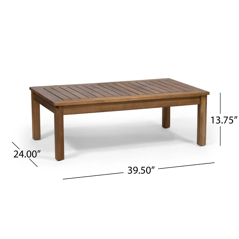 Simplie Fun Serene Outdoor Haven Modern Rattan & Acacia Wood Lounge Set