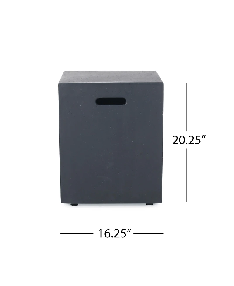 Simplie Fun Modern Concrete Tank Holder Side Table Chic, Durable, Multi-Purpose