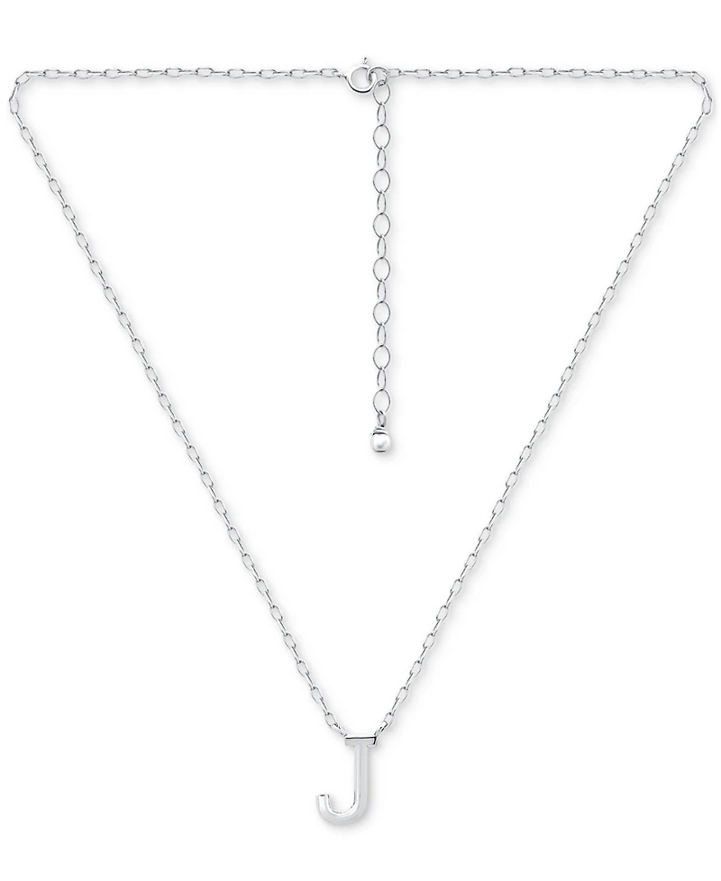 Giani Bernini Initial J Pendant Necklace in Sterling Silver, 16" + 2" extender, Created for Macy's