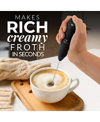 Powerful Handheld Mini FrothMate Milk Frother Stainless Steel