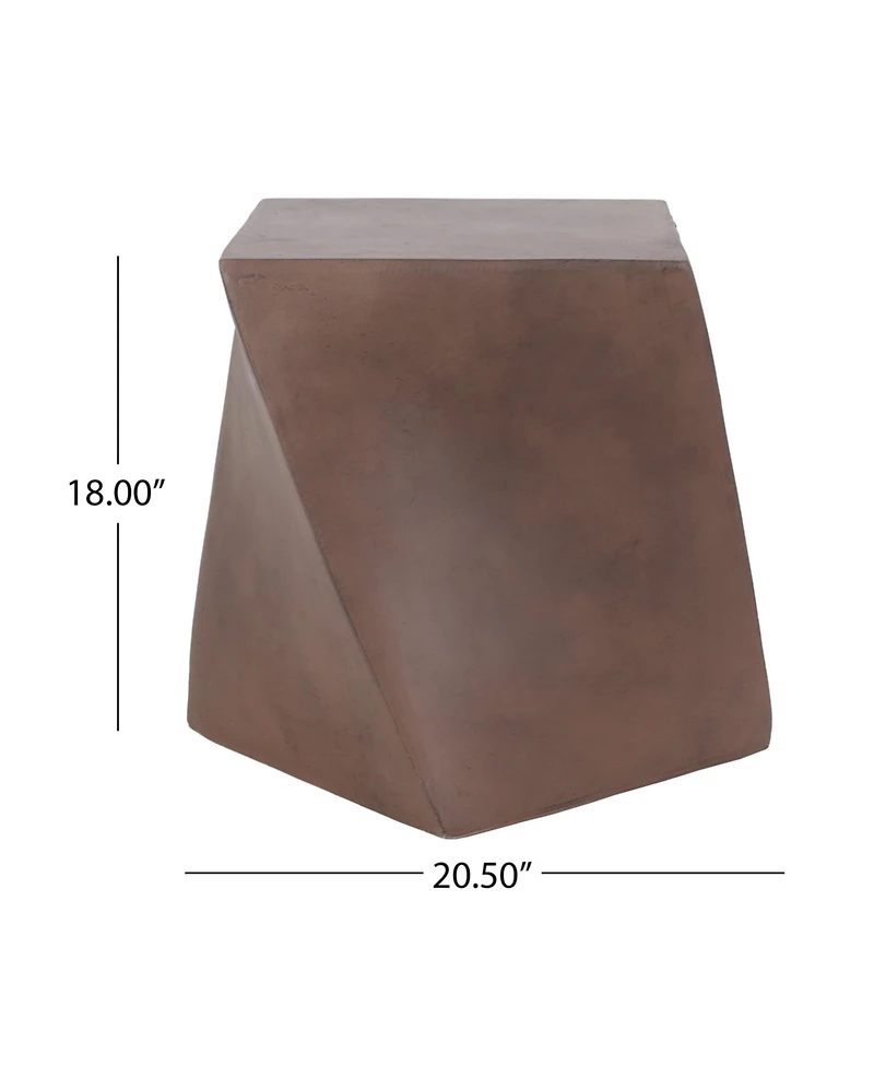 Streamdale Live Edge Concrete Side Table with Abstract Twist