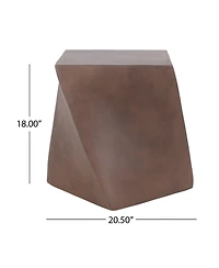 Streamdale Live Edge Concrete Side Table with Abstract Twist