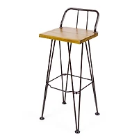 Simplie Fun Denali Outdoor Acacia Wood Patio Bar Stool Set of 1