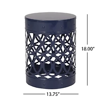 Simplie Fun Modern Geometric Iron Cut Side Table Chic, Durable, Assembly-Free
