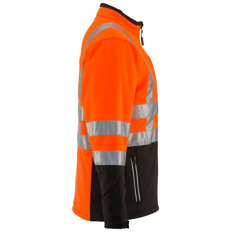 RefrigiWear Men's HiVis Insulated Softshell Jacket - High-Visibility, Warm Work Coat, Water-Repellent, Windproof, Reflective Safety Gear