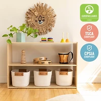 ECR4Kids Streamline 2-Shelf Storage Cabinet, 24in High, Natural