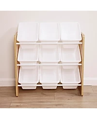 ECR4Kids 3-Tier Organizer with 9 Bins, Grey/White, 1