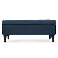 Streamdale Versatile Tufted Suede Ottoman with Storage and Stylish Legs
