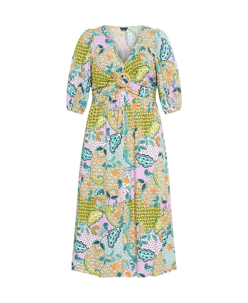 City Chic Plus Size Daydream Print Maxi Dress