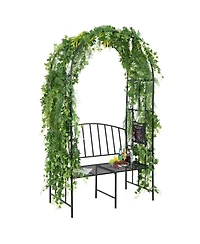 Slickblue Steel Garden Arch with 2-Seat Bench