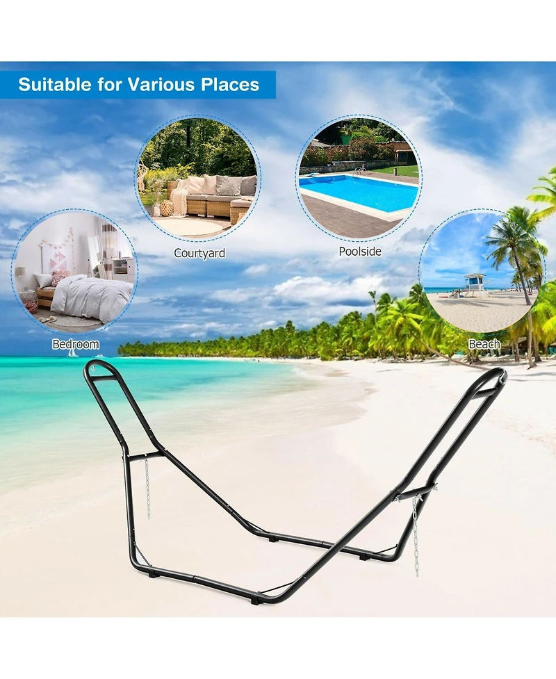 Slickblue Indoor and Outdoor Hammock Frame Heavy Steel Frame Hanging Hooks