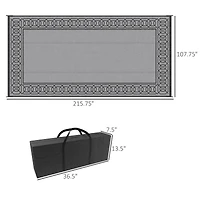 Outsunny Outdoor Rug & Bag, 9' x 18' Plastic Rug, & Border