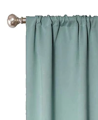Superior Solid Classic Modern Wrinkle Resistant Room Darkening 2-Piece Curtain Set with Rod Pocket