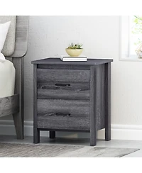 Simplie Fun Minimalist Wood-Finish Nightstand with Convenient Storage