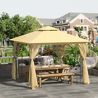 Elegant 10x10 Gazebo Tent with Canopy, Mesh Walls, and Steel Frame