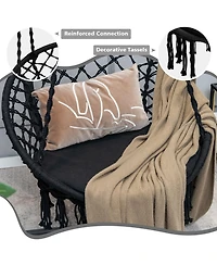 Slickblue Cushioned Hammock Swing Chair with Hanging Kit