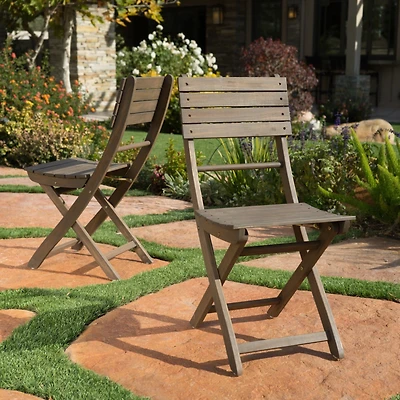 Streamdale Furniture Acacia Wood Folding Dining Chairs (Set of 2) for Outdoor Hosting