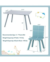 Slickblue 5 Pieces Kids Wooden Activity Play Furniture Set with Building Blocks