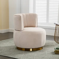 Streamdale Velvet Swivel Barrel Chairs for Living Room or Office