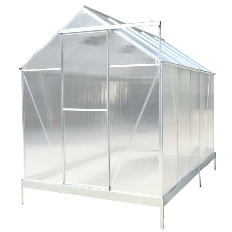 Streamdale Furniture Aluminum Frame Greenhouse with Polycarbonate Panels and Roof Vent