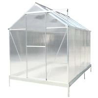 Streamdale Furniture Aluminum Frame Greenhouse with Polycarbonate Panels and Roof Vent