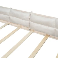 Streamdale Gray Upholstered Wood Platform Bed with Rails