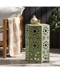 Streamdale Furniture Vibrant Sunburst Iron Side Table Adds Color and Convenience to Your Patio