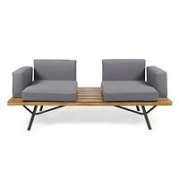 Simplie Fun Ultra-Stylish Acacia Wood Patio Sofa for Comfort and Elegance