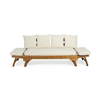 Streamdale Furniture Durable Acacia Wood Daybed with Expandable Frame and Water-Resistant Cushions