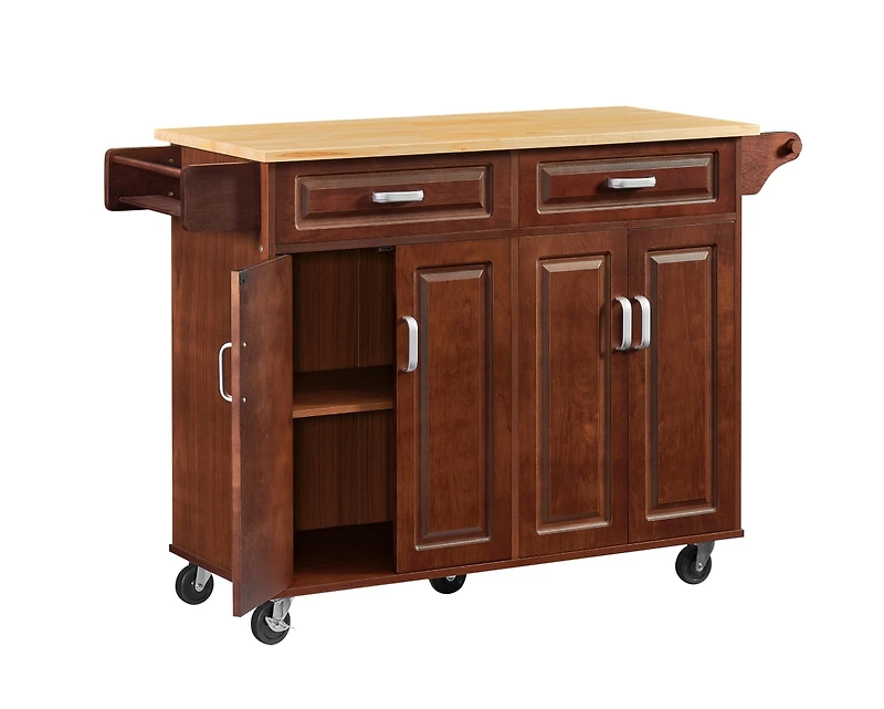 Streamdale Mobile Kitchen Island Cart With 2 drawers