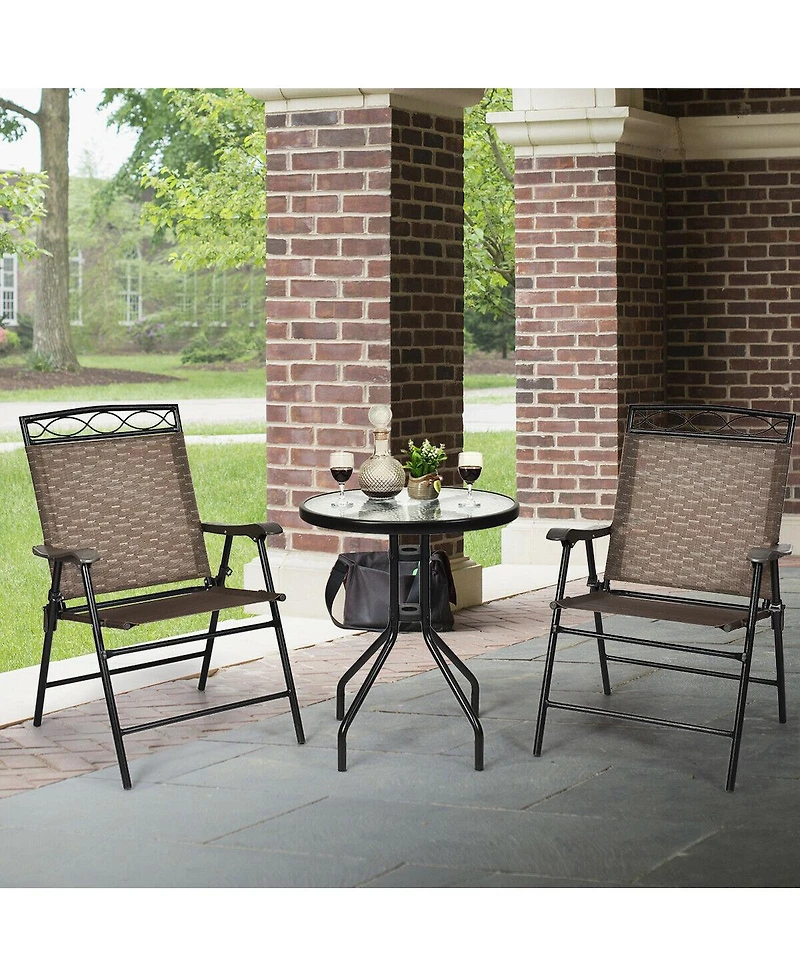 Slickblue Patio Dining Set with Patio Folding Chairs and Table