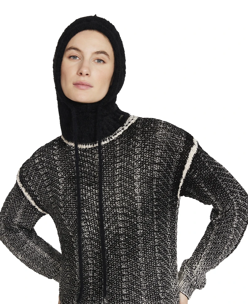 Steve Madden Women's Solid Eyelash Drawstring Hood