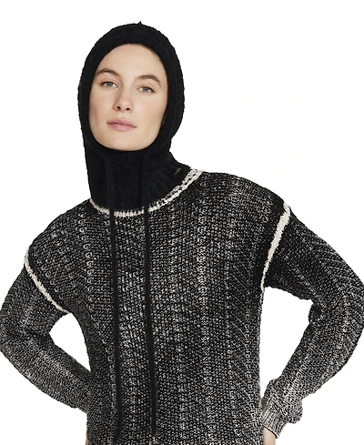 Steve Madden Women's Solid Eyelash Drawstring Hood