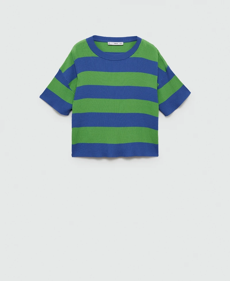 Mango Women's Ribbed Knit T-Shirt