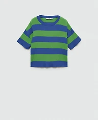 Mango Women's Ribbed Knit T-Shirt