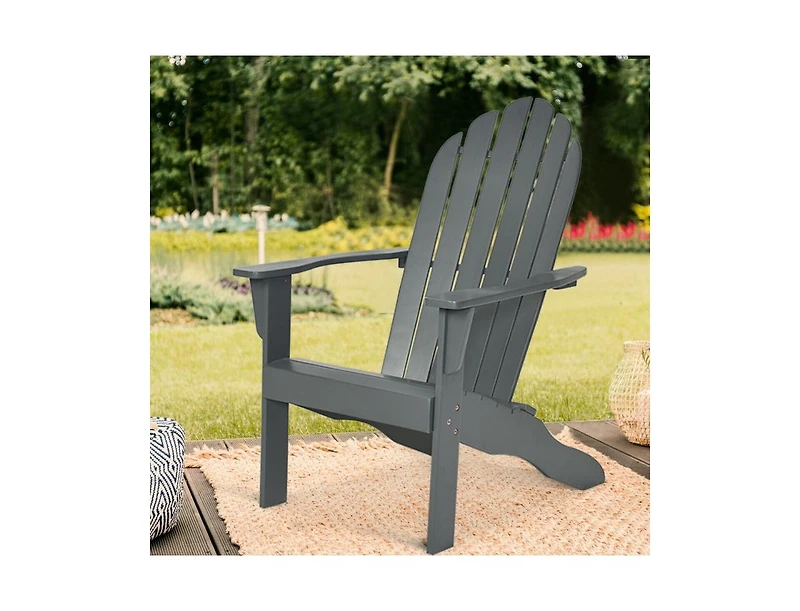 Slickblue Acacia Wood Outdoor Adirondack Chair with Ergonomic Design