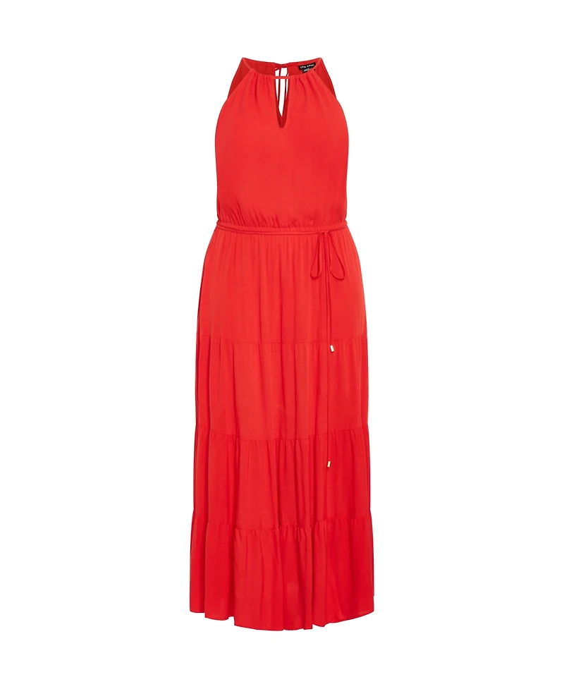 City Chic Plus Stacey Halter Neck Maxi Dress