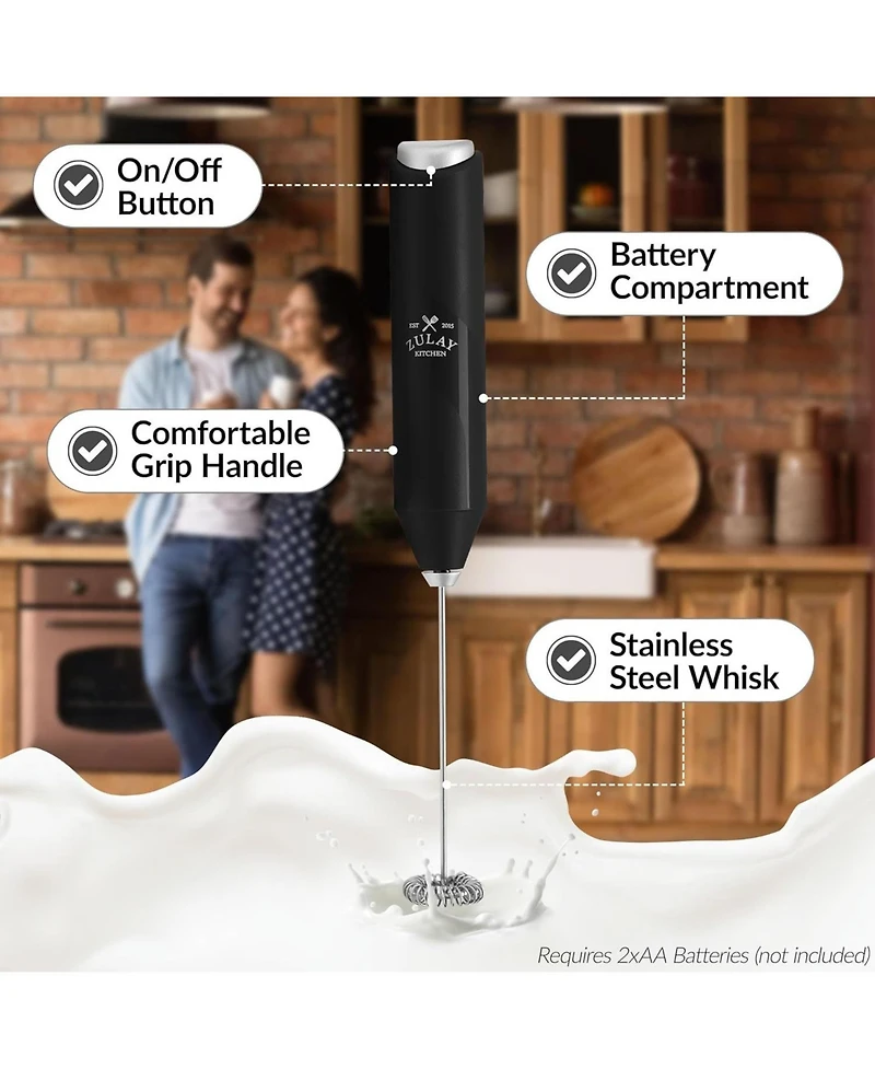 Powerful Handheld Mini FrothMate Milk Frother Stainless Steel