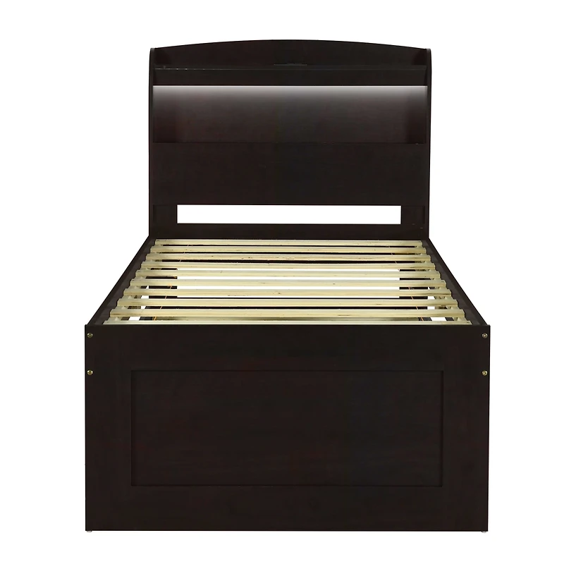 Streamdale Twin Xl Bed w/ Led Headboard, Storage, Trundle, Drawers